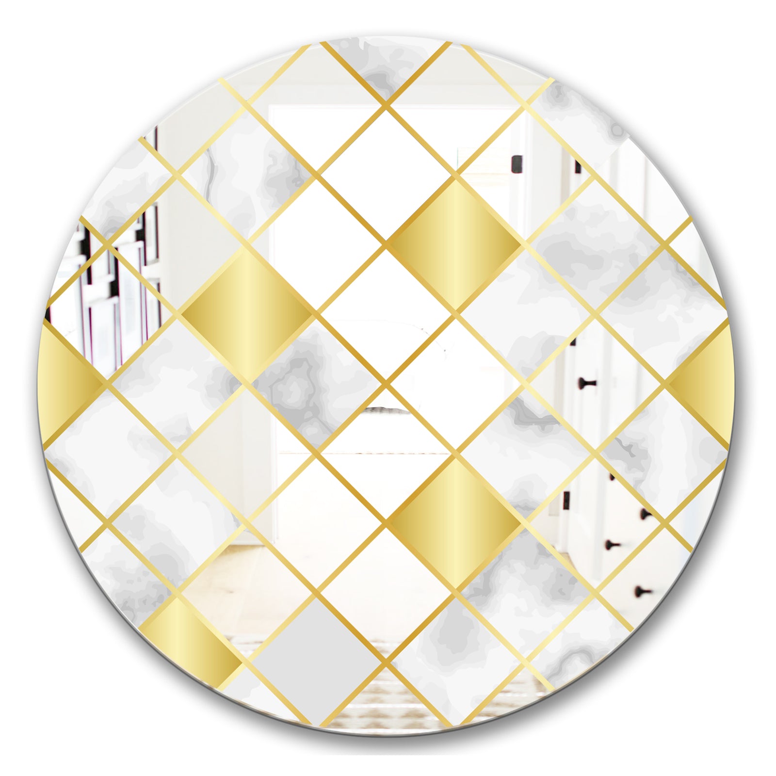 Capital Gold Diamond 2 - Mid-Century Mirror - Oval or Round Wall Mirror