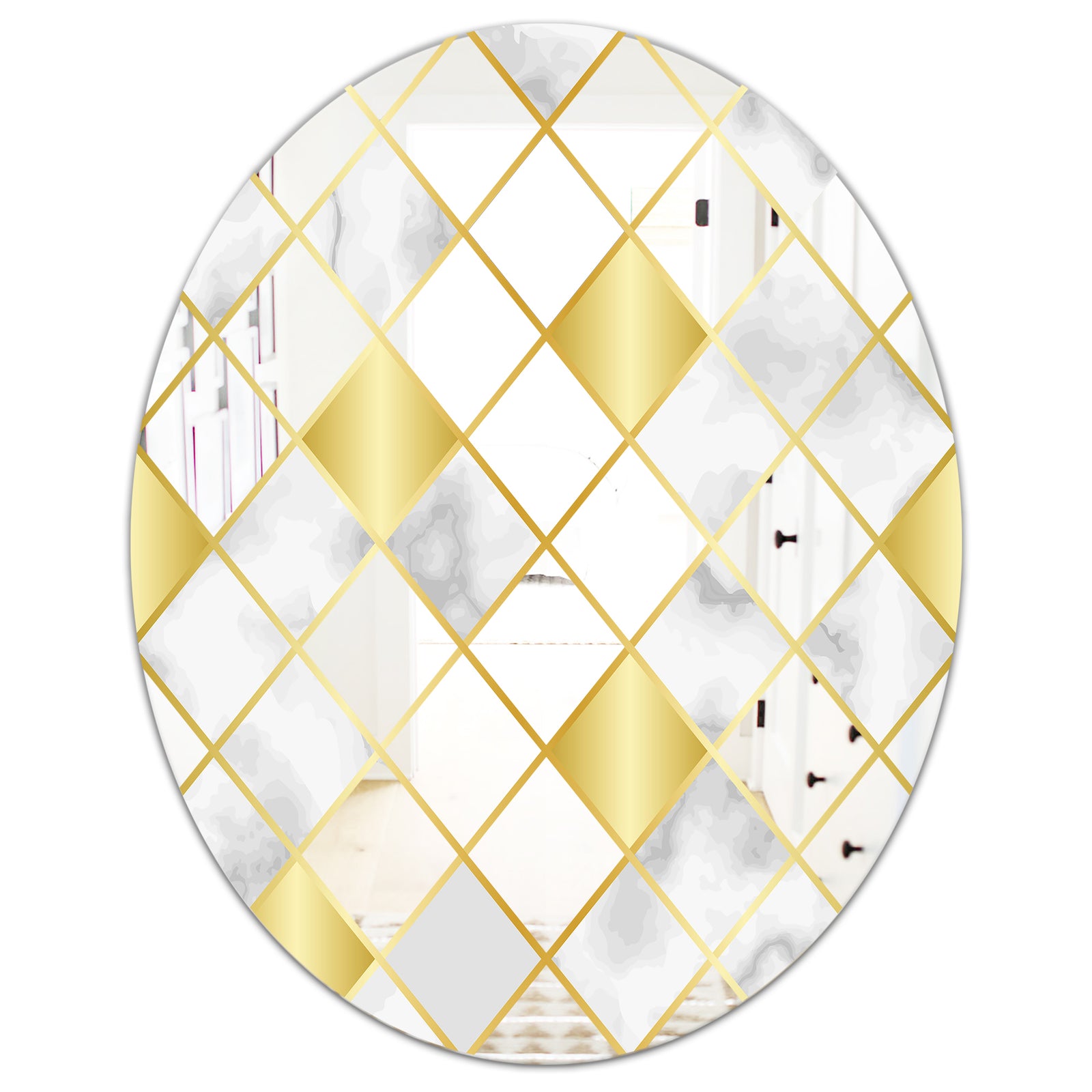 Capital Gold Diamond 2 - Mid-Century Mirror - Oval or Round Wall Mirror
