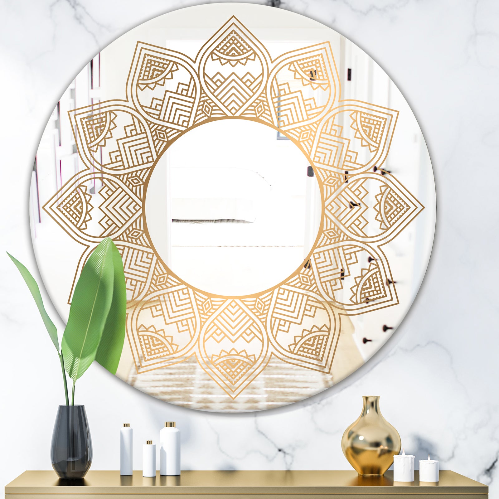 Luxury Light Mandala - Glam Mirror - Oval or Round Accent or Vanity Mirror