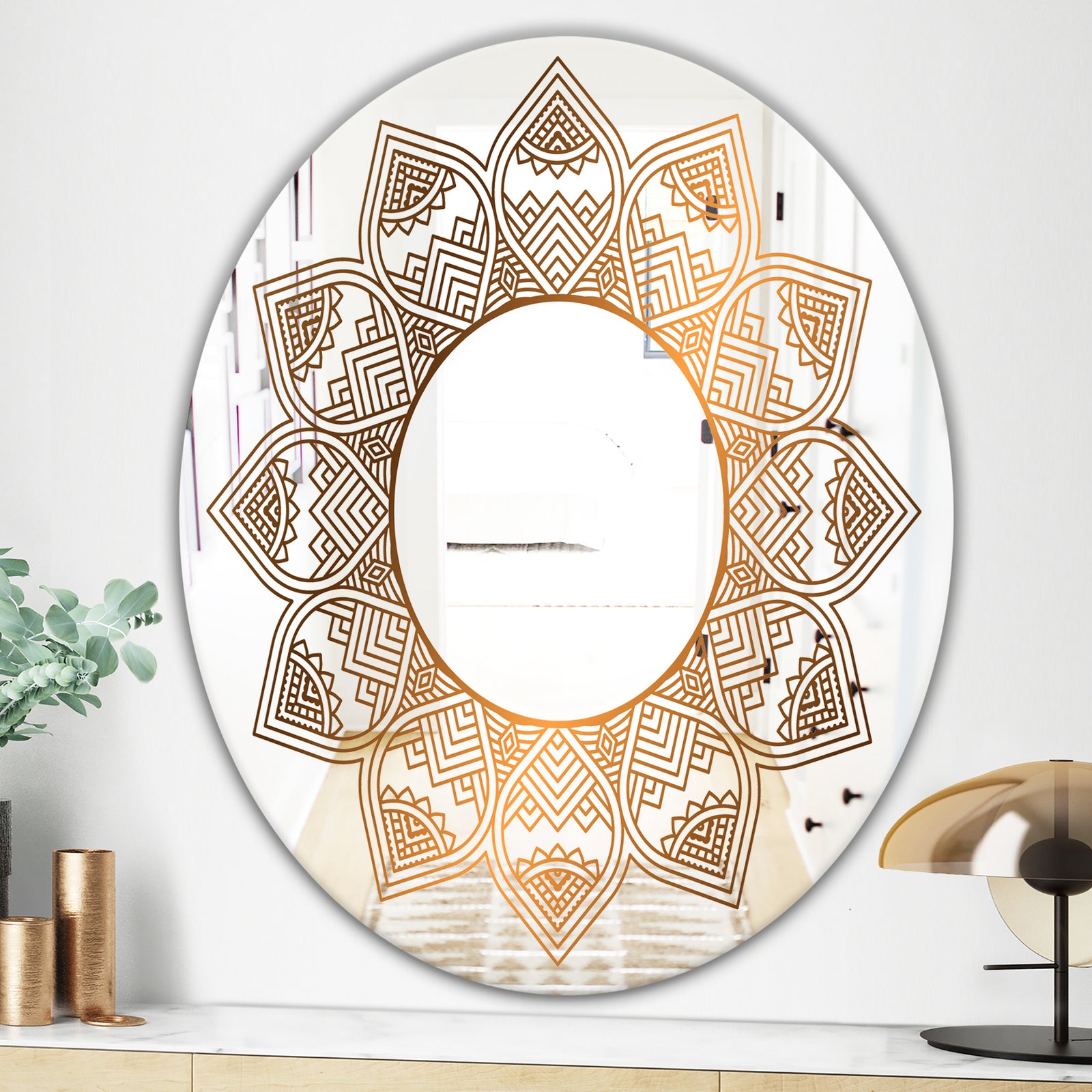 Luxury Light Mandala - Glam Mirror - Oval or Round Accent or Vanity Mirror