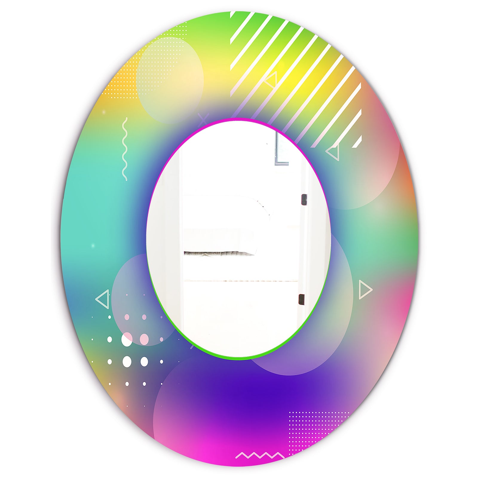 Spacy Dimensions 1 - Mid-Century Mirror - Oval or Round Wall Mirror