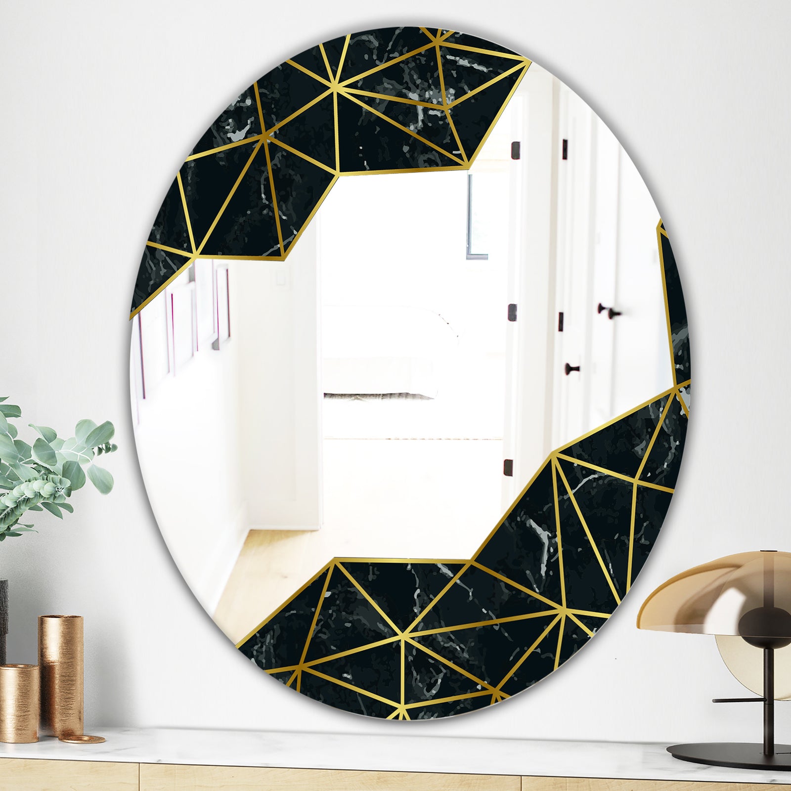 Silver Orchid Borella 'Capital Gold Sleek 11-inch Round Mirror