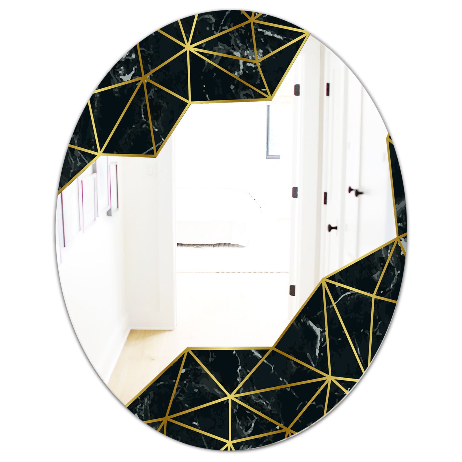 Silver Orchid Borella 'Capital Gold Sleek 11-inch Round Mirror