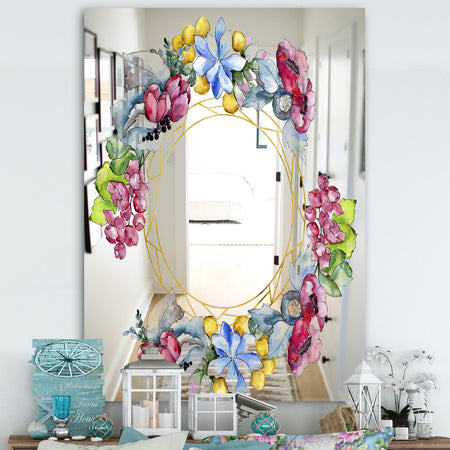 Efflorescent Gold Abundance 2 - Cabin and Lodge Mirror - Floral Art Mirror