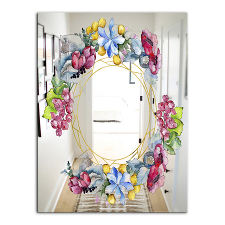 Efflorescent Gold Abundance 2 - Cabin and Lodge Mirror - Floral Art Mirror