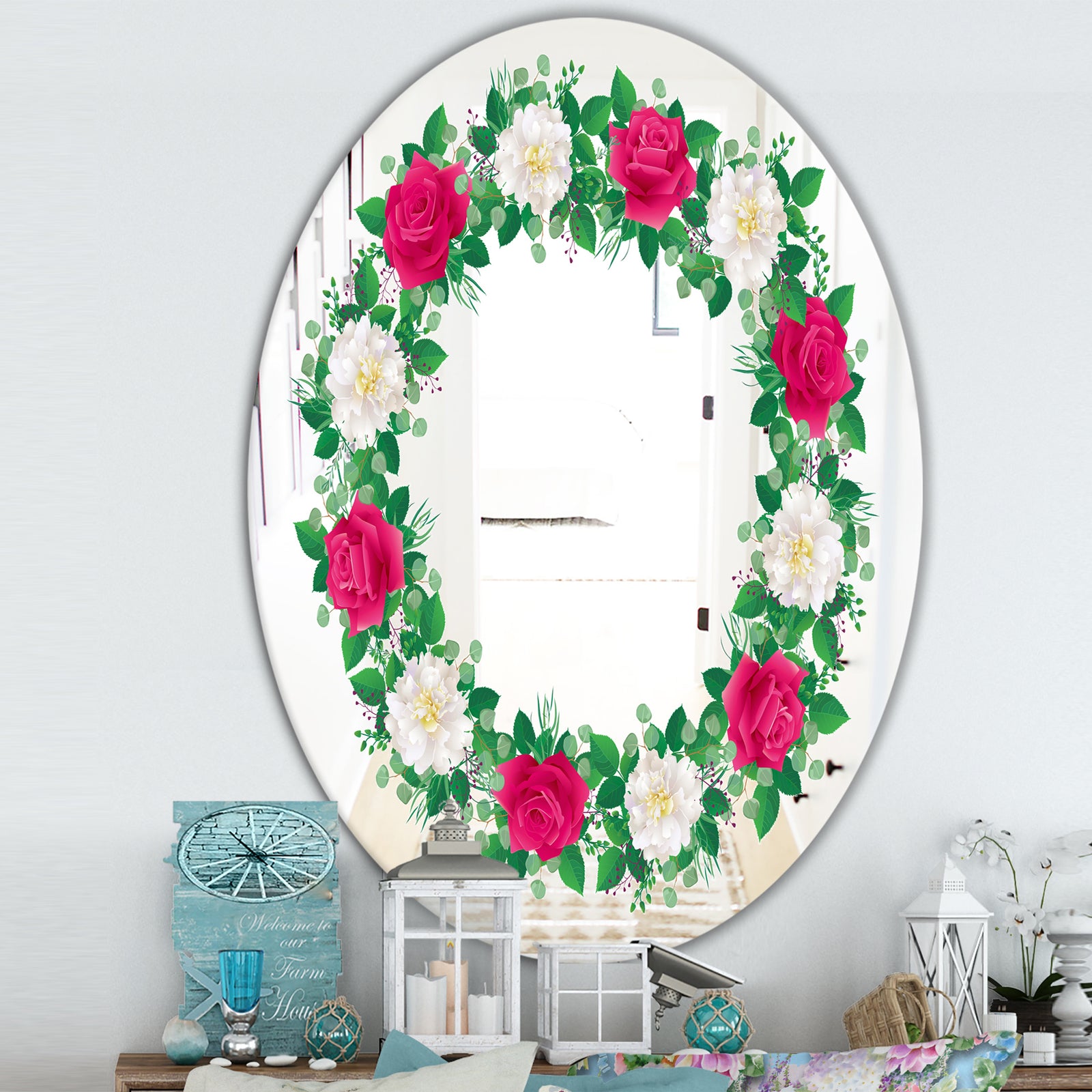 No Image - Cabin and Lodge Mirror - Oval or Round Wall Mirror