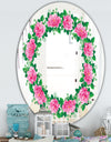 Romantic Floral Wreath - Cabin and Lodge Mirror - Oval or Round Wall Mirror