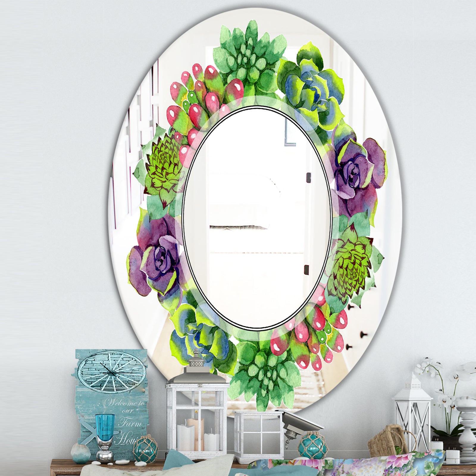Save The Date - Traditional Mirror - Oval or Round Wall Mirror