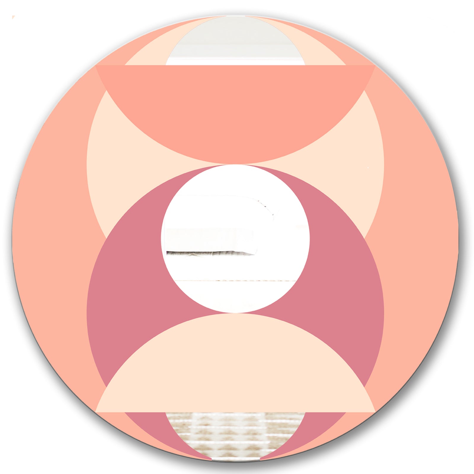 Peach Circle - Mid-Century Mirror - Oval or Round Wall Mirror