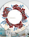 Monochrome Floral Elements - Traditional Mirror - Oval or Round Wall Mirror