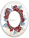 Monochrome Floral Elements - Traditional Mirror - Oval or Round Wall Mirror