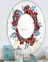 Monochrome Floral Elements - Traditional Mirror - Oval or Round Wall Mirror