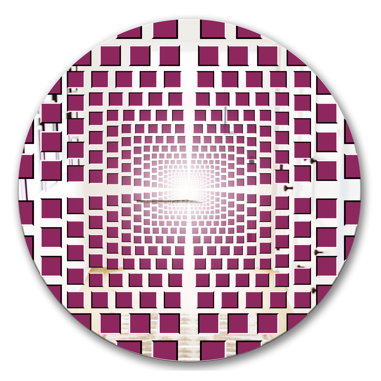 Purple Vortex - Modern Mirror - Contemporary Oval or Round Wall Mirror