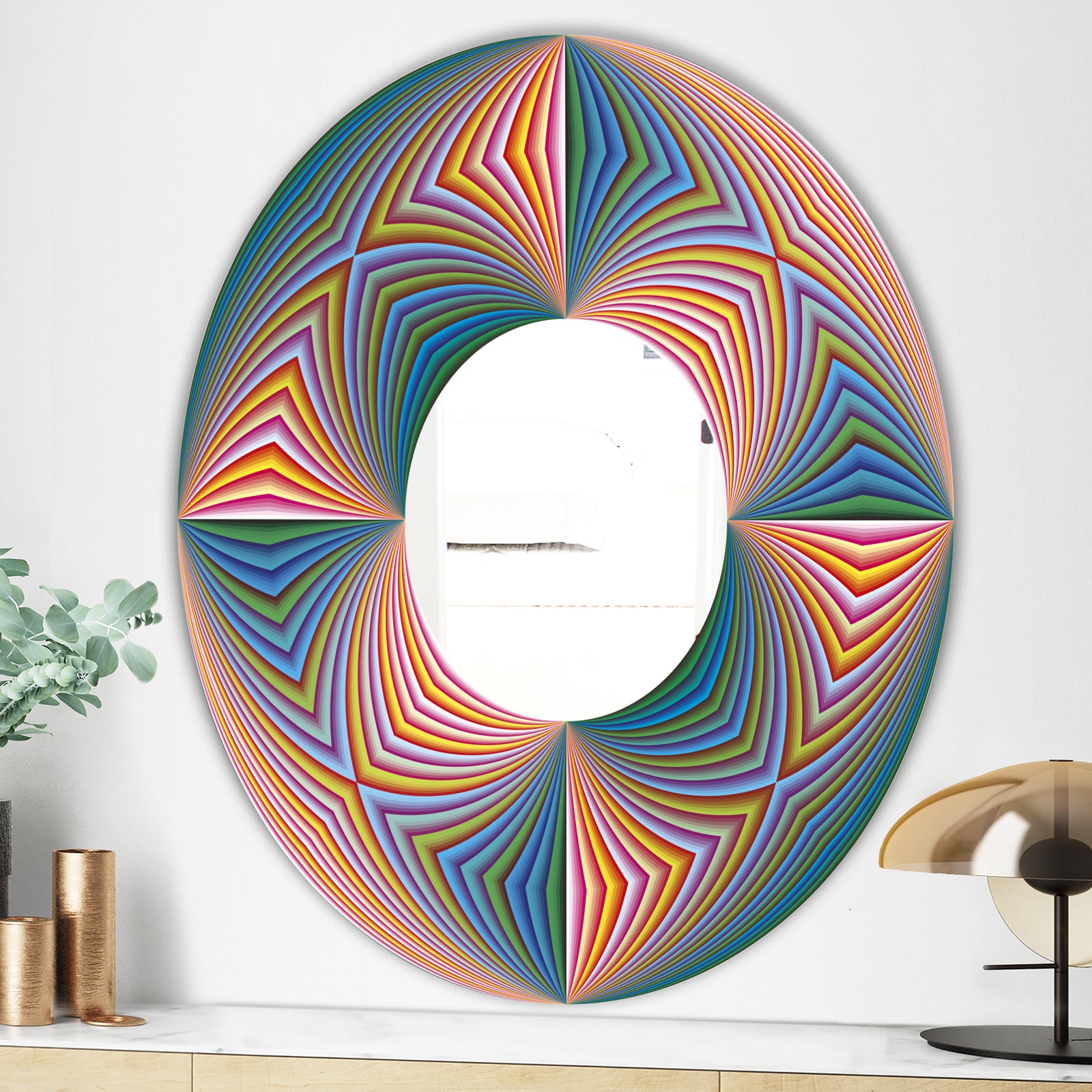 Illusion Multicolor - Modern Mirror - Oval and Circle Wall Mirror