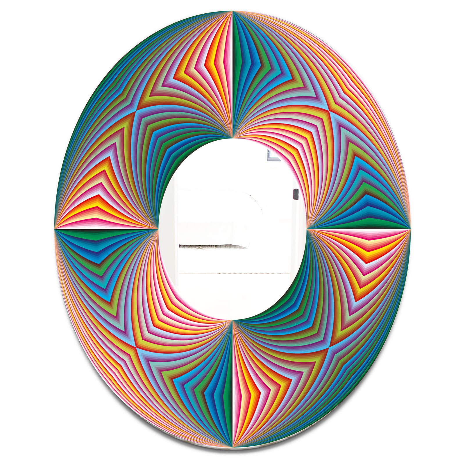 Illusion Multicolor - Modern Mirror - Oval and Circle Wall Mirror