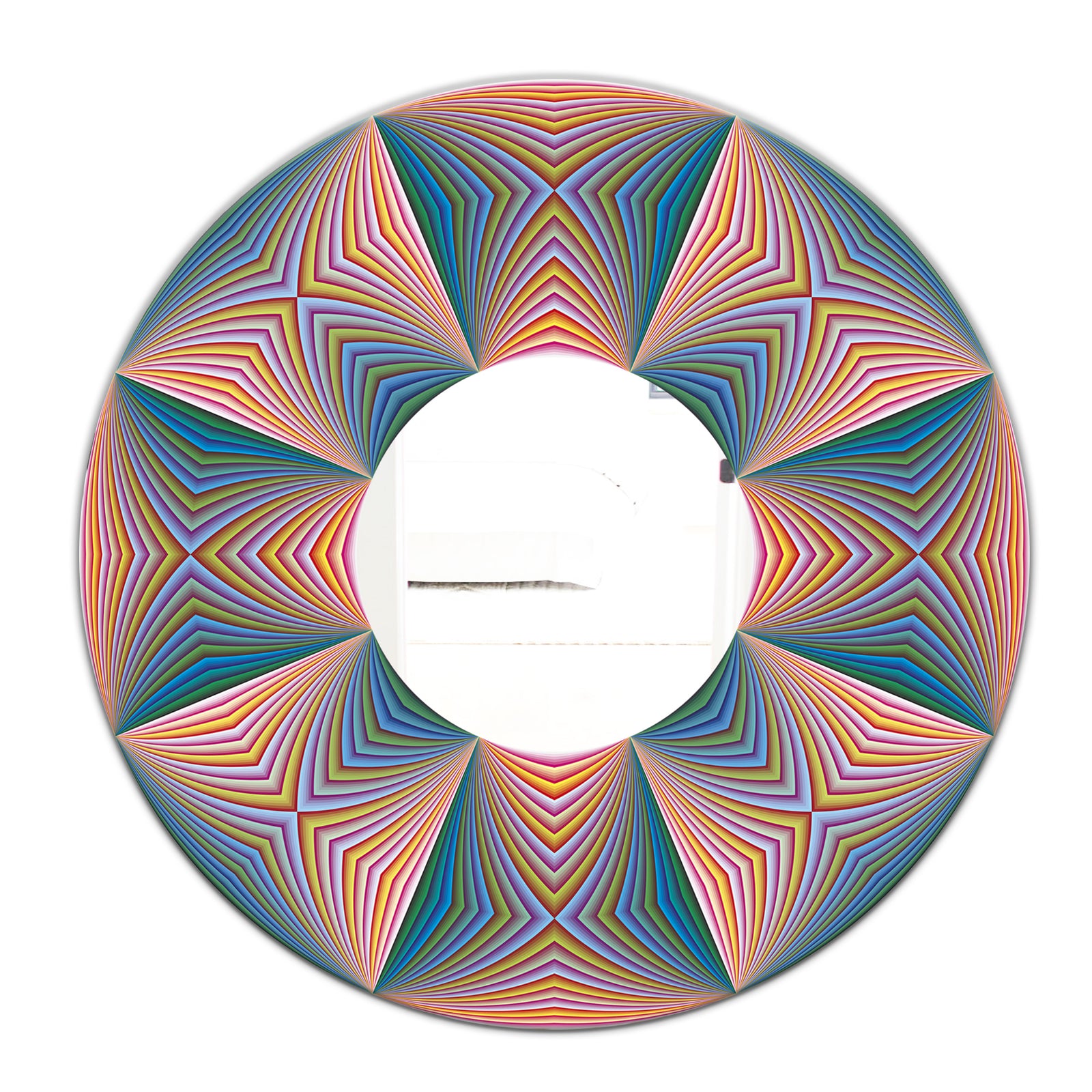 Illusion Multicolor II - Mid-Century Mirror - Oval or Round Wall Mirror