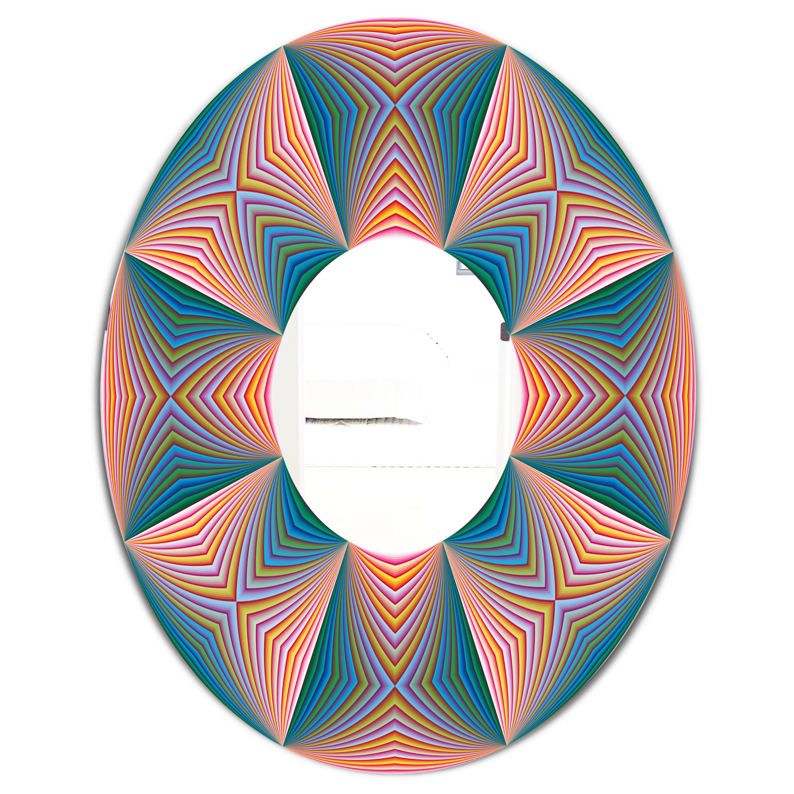 Illusion Multicolor II - Mid-Century Mirror - Oval or Round Wall Mirror