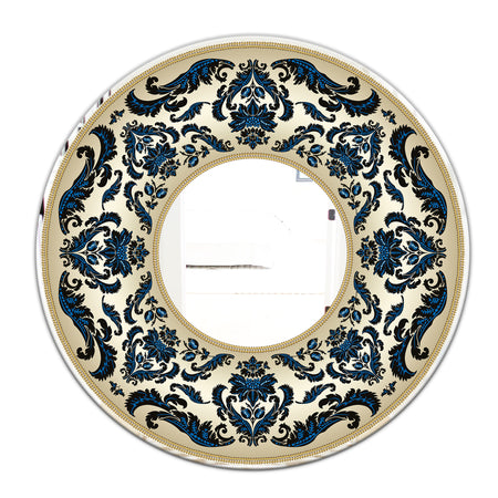Ornamented Vintage Floral Garland - Bohemian and Eclectic Mirror - Oval or Round Decorative Mirror