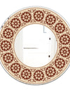 Brown Flower Garland - Bohemian and Eclectic Mirror - Oval or Round Wall Mirror