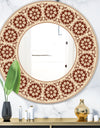 Brown Flower Garland - Bohemian and Eclectic Mirror - Oval or Round Wall Mirror