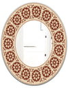 Brown Flower Garland - Bohemian and Eclectic Mirror - Oval or Round Wall Mirror