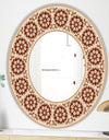 Brown Flower Garland - Bohemian and Eclectic Mirror - Oval or Round Wall Mirror