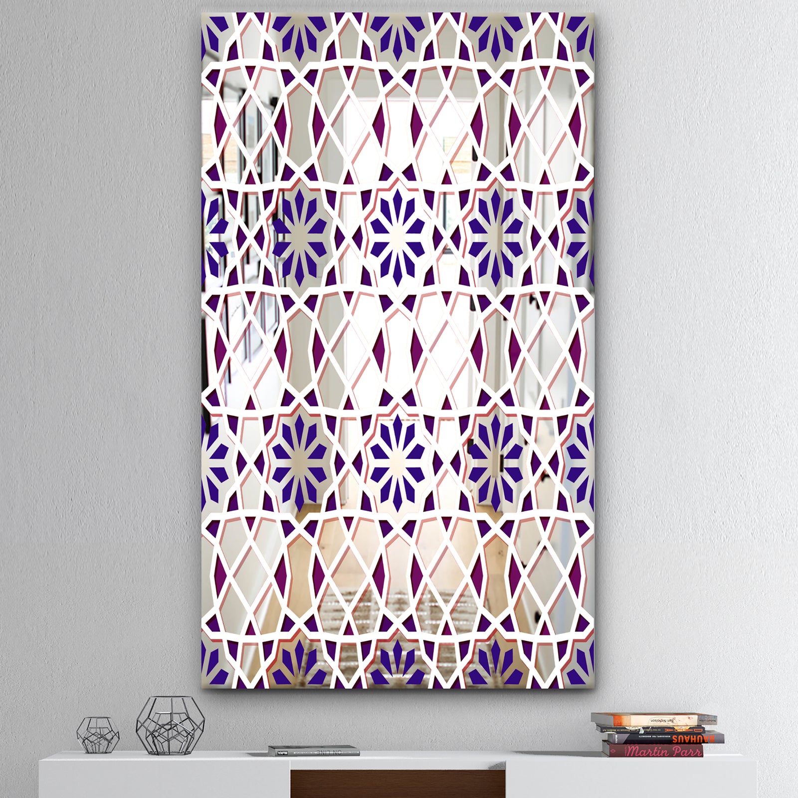 Purple Tiles - Mid-Century Mirror - Large Wall Mirror