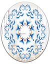 Blue Vision Flower Waves - Mid-Century Mirror - Oval or Round Wall Mirror