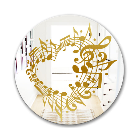 Music Notes I - Glam Mirror - Oval or Round Wall Mirror