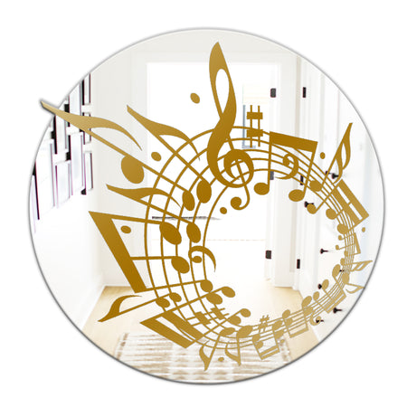 Music Notes II - Glam Mirror - Oval or Round Wall Mirror