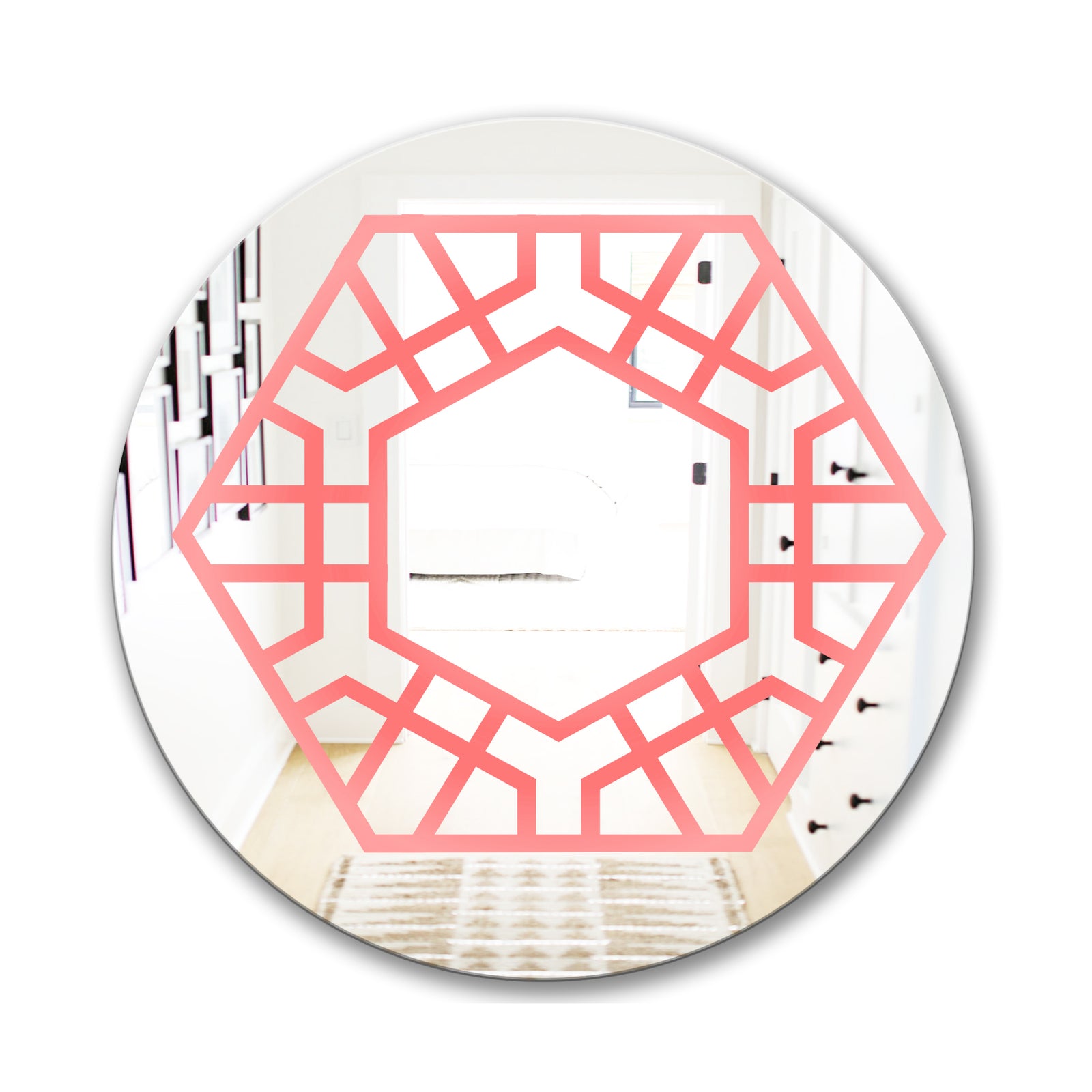 Hexed - Modern Mirror - Contemporary Oval or Round Wall Mirror