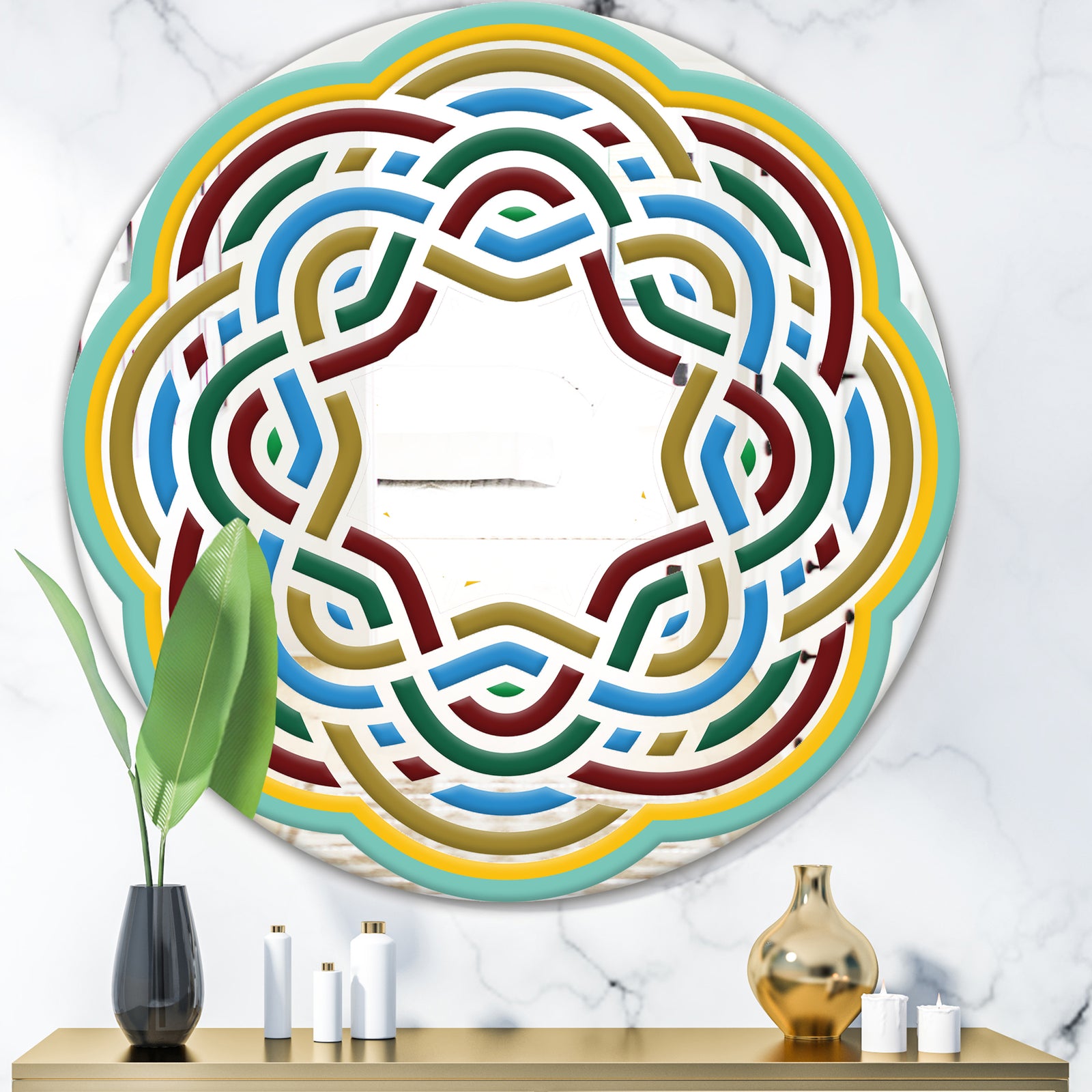 Byzantine Rosette - Mid-Century Mirror - Oval or Round Wall Mirror