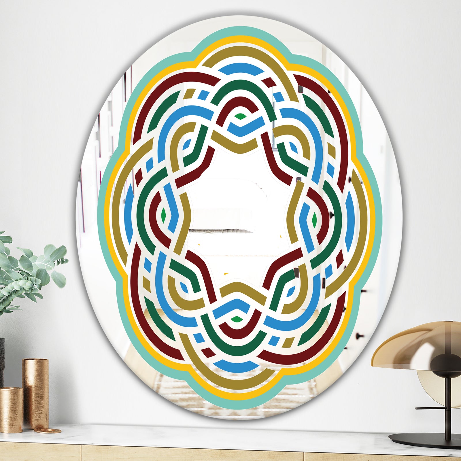 Byzantine Rosette - Mid-Century Mirror - Oval or Round Wall Mirror
