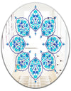 Blue Leaves - Bohemian and Eclectic Mirror - Oval or Round Wall Mirror