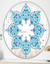 Blue Leaves - Bohemian and Eclectic Mirror - Oval or Round Wall Mirror