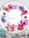 Pastel Flower Wreath - Cabin and Lodge Mirror - Oval or Round Vanity Mirror