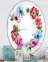 Pastel Flower Wreath 2 - Cabin and Lodge Mirror - Oval or Round Vanity Mirror