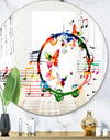 Music Notes III - Modern Mirror - Contemporary Oval and Circle Wall Mirror