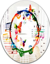 Music Notes III - Modern Mirror - Contemporary Oval and Circle Wall Mirror