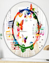 Music Notes III - Modern Mirror - Contemporary Oval and Circle Wall Mirror