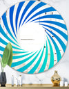 Gradien Blue Lines - Modern Mirror - Oval or Round Wall Mirror