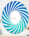 Gradien Blue Lines - Modern Mirror - Oval or Round Wall Mirror