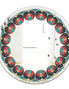 Blue and Orange Pattern - Mid-Century Mirror - Oval or Round Wall Mirror