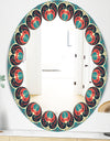 Blue and Orange Pattern - Mid-Century Mirror - Oval or Round Wall Mirror