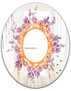 Purple and Orange Leaves - Farmhouse Mirror - Frameless Round Oval Wall Mirror