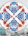 Red Tulips and Blue Flowers - Traditional Mirror - Oval or Round Wall Mirror