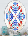 Red Tulips and Blue Flowers - Traditional Mirror - Oval or Round Wall Mirror