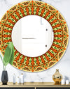 Beige Brown and Orange - Modern Mirror - Oval or Round Wall Mirror