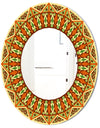 Beige Brown and Orange - Modern Mirror - Oval or Round Wall Mirror