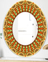 Beige Brown and Orange - Modern Mirror - Oval or Round Wall Mirror